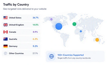 Website traffic campaign with geographic targeting
