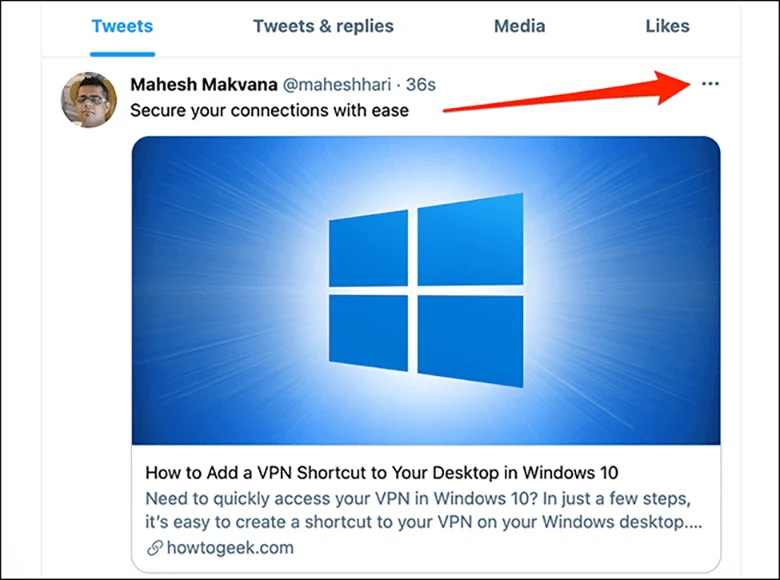 Pin a tweet for your website