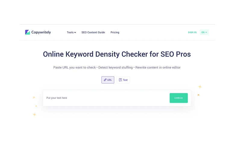 Copywritely Keyword Density Checker
