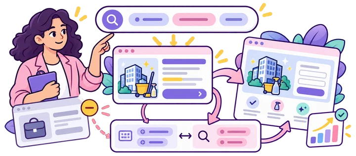 Grouping relevant Search keywords and excluding recruitment intent from a service campaign