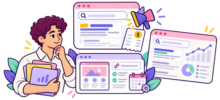 Keeping Google Search Ads, a separate website visit campaign and organic search reporting distinct