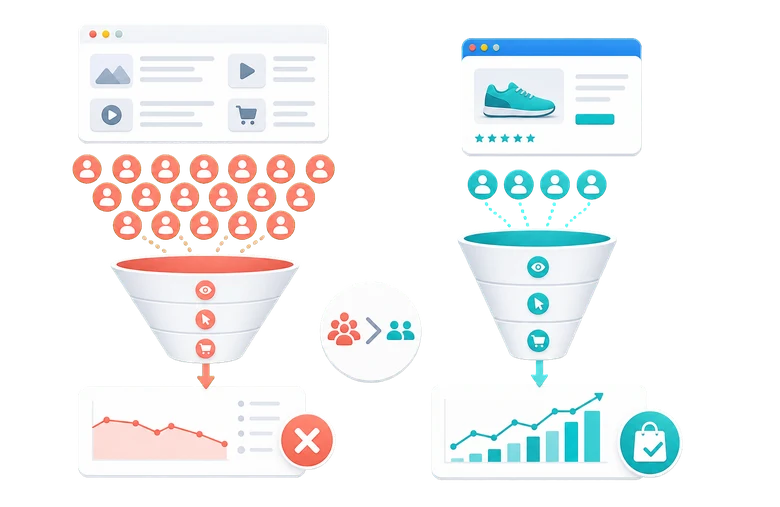 Qualified vs unqualified website traffic comparison