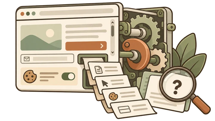 A browser can produce scrolling, clicks, and form events without proving that a person performed the actions.