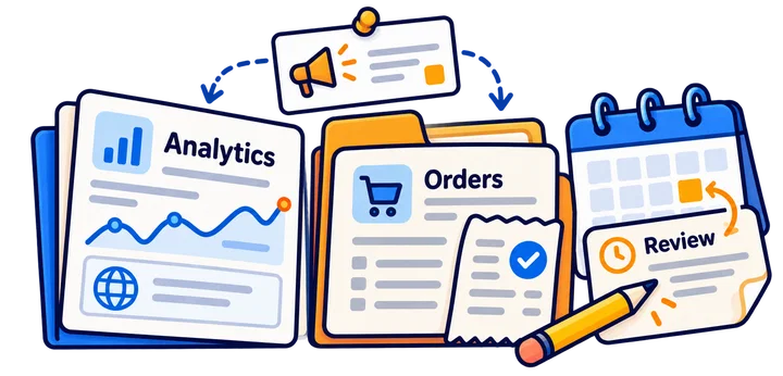 Separate campaign analytics, order records and delayed customer outcomes reviewed over a consistent period.