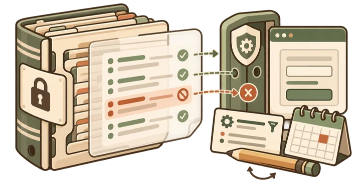 Preserved raw records, a documented reporting view, and narrowly scoped access controls serve different purposes.