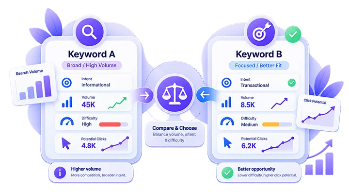 How to Compare Two Keywords Step by Step