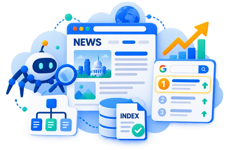 Google crawling and indexing workflow for news websites