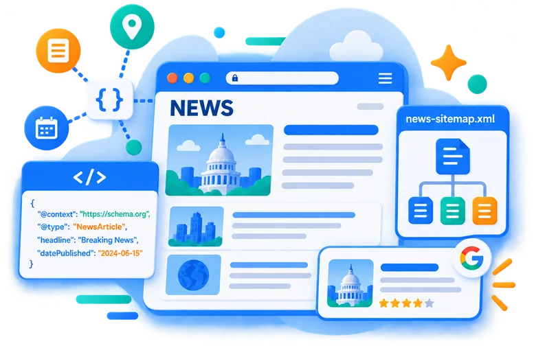 NewsArticle structured data and Google News sitemap setup