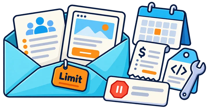 Bounded promotion brief with budget limit, prepared destination and separately checked tracking.