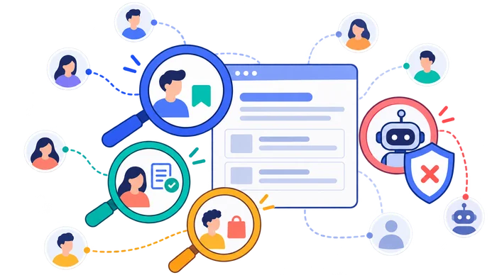 Visitor engagement and useful actions are reviewed separately from suspicious automated activity