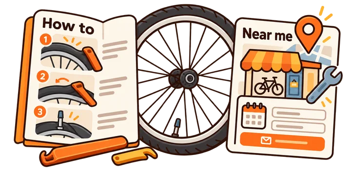A tire-fitting instruction guide and a local fitting-service page answer different search tasks.