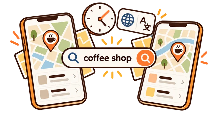 The same search can produce different relevant local results under different contexts.