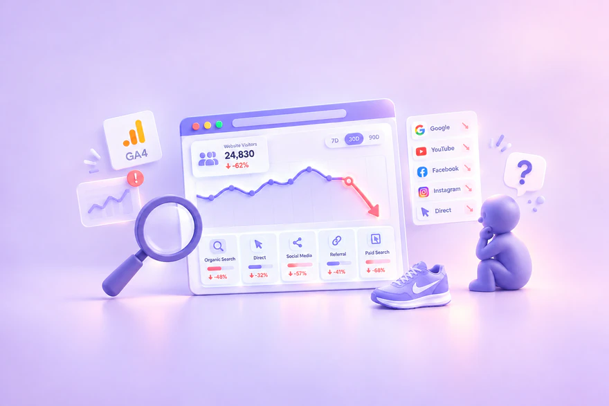 Sudden Drop in Website Traffic? A Channel-by-Channel Guide