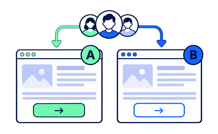 Eligible participants split between control A and variation B in an A/B test