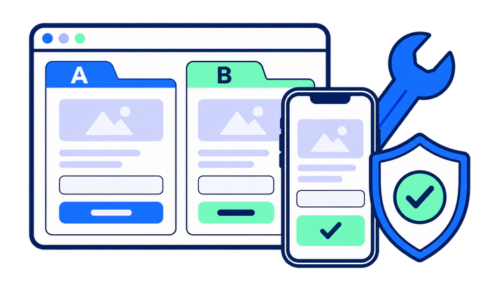 Checking A/B page variants on mobile and desktop for safe implementation