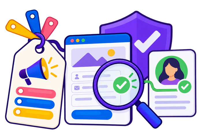 Campaign tags and a validated form submission connected to a confirmed customer record