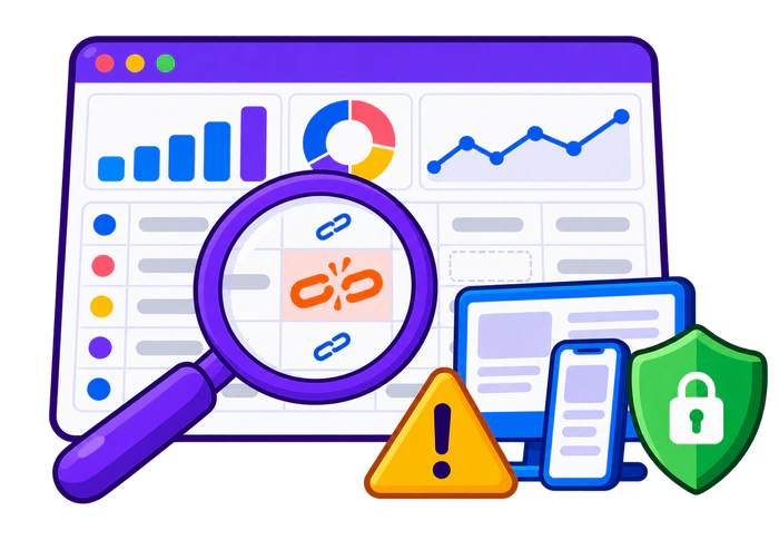 Checking incomplete analytics reports, broken tracking links, and privacy limitations