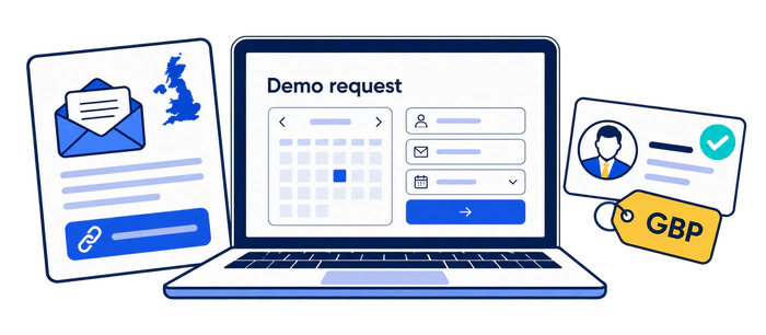 A UK newsletter campaign leading to a demo request and qualified lead