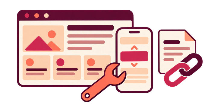 Reviewing website credibility, relevant links, and the experience across devices