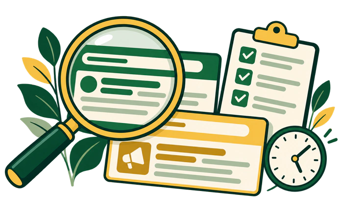 Reviewing organic listings, search ads, and campaign evidence before changing advertising