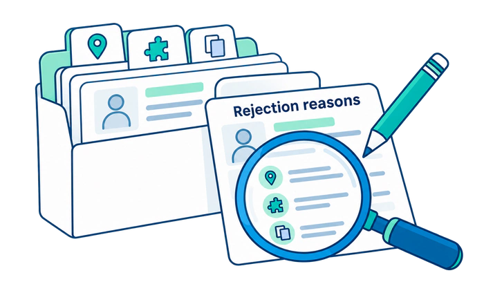 Reviewing lead rejection reasons for location, product fit, and duplicate inquiries