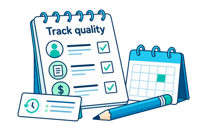 Tracking traffic quality, verified outcomes, and review dates in a repeatable checklist